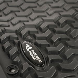 Ram 1500 Floor Liners - Front - Rugged Ridge - Chevron-shape Deep Tread Technology - Black - 2019